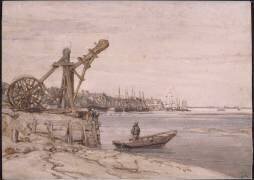 Vue d'un port (anonymous) - Muzeo.com