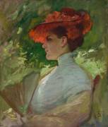 Lady with a Red Hat (Portrait of Maggie Wilson) (Frank Duveneck) - Muzeo.com