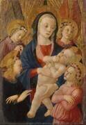 La Vierge et l'Enfant entourés de quatre anges (Maître de la Nativité di...) - Muzeo.com