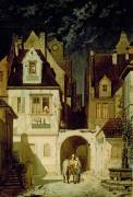 A Corner of a German Town by Moonlight (Carl Spitzweg) - Muzeo.com