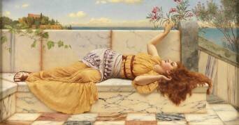 A Happy Awakening (John William Godward) - Muzeo.com