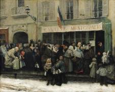 A Soup Kitchen during the Siege of Paris (Henri Pille) - Muzeo.com