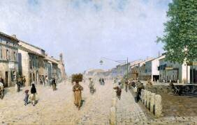 A Street in Ravenna (Telemaco Signorini) - Muzeo.com