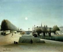 A View of the Isle Saint-Louis from Port Saint-Nicolas, Evening (Henri Rousseau) - Muzeo.com