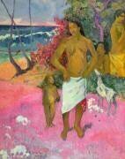 A Walk by the Sea (Tahitian Family) (Paul Gauguin) - Muzeo.com