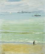 A Young Woman Pushing a Baby in a Pram (John Lavery) - Muzeo.com