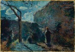 Along the Wall at Nightfall (Paul Gauguin) - Muzeo.com