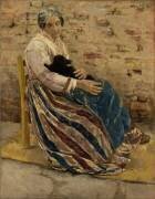 An Old Woman with Cat (Max Liebermann) - Muzeo.com
