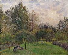 Apple Trees and Poplars in the Setting Sun (Camille Pissarro) - Muzeo.com