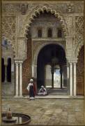 Arabs in a Courtyard (Frans Wilhelm Odelmark) - Muzeo.com