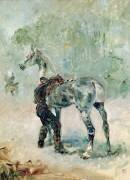 Artilleryman Saddling his Horse (Henri de Toulouse-Lautrec) - Muzeo.com