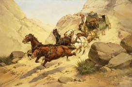Attack on the Stagecoach (Herman Wendleborg Hansen) - Muzeo.com