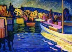 Autumn Landscape with Boats (Wassily Kandinsky) - Muzeo.com