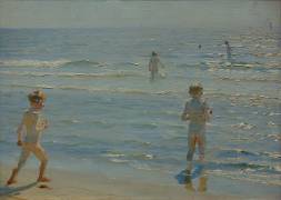 Badende Jungen. Sonnenschein. Skagen (Peder Severin Kröyer) - Muzeo.com