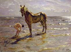 Bathing a Horse (Valentin Serov) - Muzeo.com