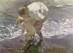 Bathing on the Beach (Joaquin Sorolla y Bastida) - Muzeo.com
