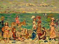 Beach Scene (Maurice Brazil Prendergast) - Muzeo.com