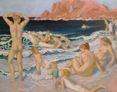 Beach Scene with a Boat (Maurice Denis) - Muzeo.com
