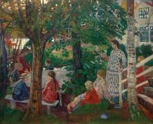 Birthday party in the parish garden (Nikolai Astrup) - Muzeo.com