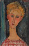 Blonde Woman with Curly Hair (Amedeo Modigliani) - Muzeo.com