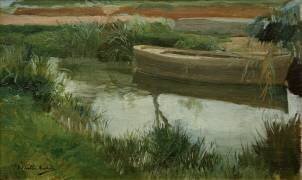 Boat on the Albufera (Joaquin Sorolla y Bastida) - Muzeo.com