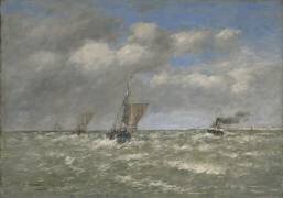 Boats Returning to Port (Eugène Boudin) - Muzeo.com