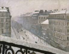 Boulevard Haussmann in the Snow (Gustave Caillebotte) - Muzeo.com