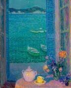 Bouquet of flowers at the window (Henri Le Sidaner) - Muzeo.com