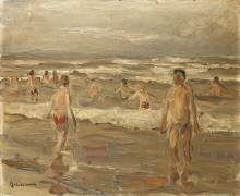 Boys Bathing in the Sea (Max Liebermann) - Muzeo.com