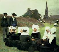 Breton Women Sitting at a Pardon (Pascal Dagnan-Bouveret) - Muzeo.com