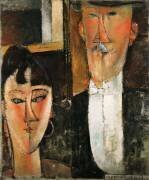 Bride and Groom - Peinture de Amedeo Modigliani (Amedeo Modigliani) - Muzeo.com
