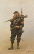 Caporal de sapeurs de chasseurs à pied, tenue de campagne (Alphonse de Neuville) - Muzeo.com