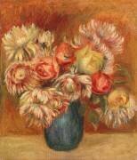 Chrysanthemums in a Green Vase (Auguste Renoir) - Muzeo.com