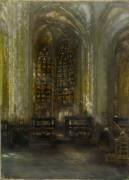 Church interior (St. Peter's in Leuven) (Alfred Delaunois) - Muzeo.com