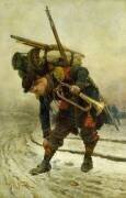 Clairon d'infanterie de marine réajustant sa guêtre, vers 1870 (Alphonse de Neuville) - Muzeo.com