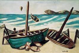 Coastal Landscape with Balloon (Max Beckmann) - Muzeo.com