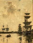 Deauville: Schooners at Anchor (Eugène Boudin) - Muzeo.com