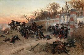 Défense de la porte de Longboyau, au château de Buzenval, le 21 octobre 1870 (Alphonse de Neuville) - Muzeo.com