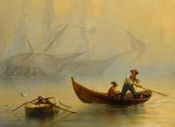 Détail de Marine, effet de brouillard (François Pierre Bernard Barry) - Muzeo.com