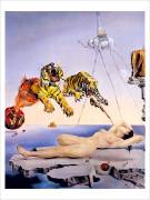 Dream Caused by the Flight of a Bee Around a Pomegranate a Second Before Awakening (Salvador Dali) - Muzeo.com