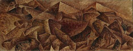 Dynamism Plastic-Horse + Building (Horse + Houses) (Umberto Boccioni) - Muzeo.com