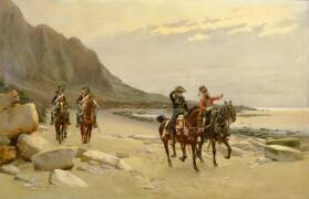 En reconnaissance sur le rivage, 1800. (Edouard Detaille) - Muzeo.com