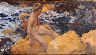 Enfant au bord de la mer (Joaquin Sorolla y Bastida) - Muzeo.com
