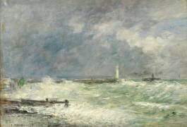 Entrance to the Harbour at Le Havre in Stormy Weather (Eugène Boudin) - Muzeo.com