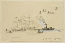 Etudes de voiliers, barques, bateau à vapeur (Johan Barthold Jongkind) - Muzeo.com