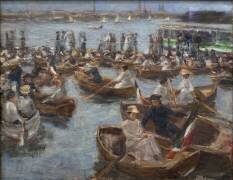 Evening at the Fahrhaus in Uhlenhorster (Max Liebermann) - Muzeo.com