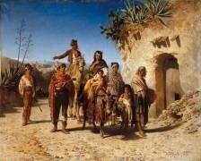 Famille bohémienne en voyage (Achille Zo) - Muzeo.com