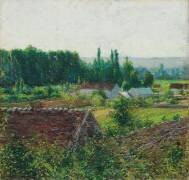 Farmhouses in Giverny (John Leslie Breck) - Muzeo.com
