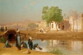 Fellahines puisant de l’eau (Jean-Léon Gérôme) - Muzeo.com