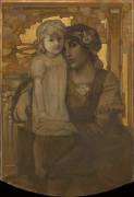 Femme et fillette (Paul Cauchie) - Muzeo.com